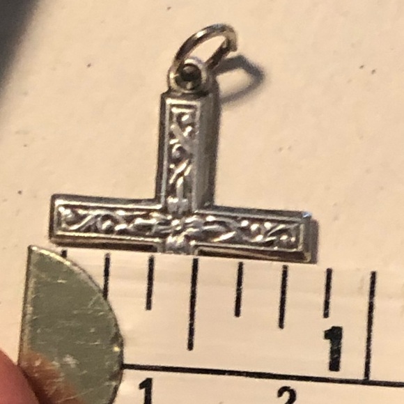 VTG Sterling Silver Cross Crucifix Floral Flower Filigree Style Design 925 - Picture 5 of 5